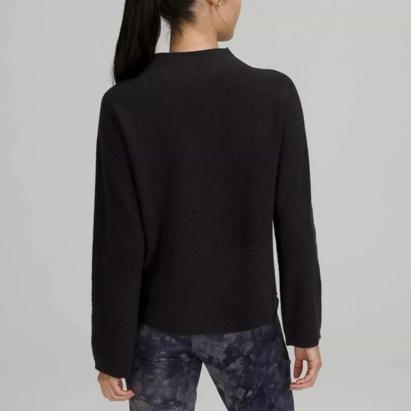 LULULEMON BLACK COTTON BLEND BOXY PULLOVER SWEATER GORPCORE GRUNGE GOBLINCORE - Picture 3 of 9